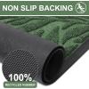 imageSmiry Front Door Mat Indoor Outdoor Entrance Heavy Duty Natural Rubber Trap Dirt and Moisture NonSlip Doormats Low Profile Easy Clean Patio Porch Entryway Mat 295x17 Ocean BlueGreen