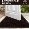 imageSmiry Front Door Mat Indoor Outdoor Entrance Heavy Duty Natural Rubber Trap Dirt and Moisture NonSlip Doormats Low Profile Easy Clean Patio Porch Entryway Mat 295x17 Ocean BlueDark Brown