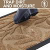 imageSmiry Front Door Mat Indoor Outdoor Entrance Heavy Duty Natural Rubber Trap Dirt and Moisture NonSlip Doormats Low Profile Easy Clean Patio Porch Entryway Mat 295x17 Ocean BlueCoffee