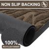 imageSmiry Front Door Mat Indoor Outdoor Entrance Heavy Duty Natural Rubber Trap Dirt and Moisture NonSlip Doormats Low Profile Easy Clean Patio Porch Entryway Mat 295x17 Ocean BlueMix Brown