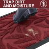 imageSmiry Front Door Mat Indoor Outdoor Entrance Heavy Duty Natural Rubber Trap Dirt and Moisture NonSlip Doormats Low Profile Easy Clean Patio Porch Entryway Mat 295x17 Ocean BlueWine Red