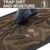 imageSmiry Front Door Mat Indoor Outdoor Entrance Heavy Duty Natural Rubber Trap Dirt and Moisture NonSlip Doormats Low Profile Easy Clean Patio Porch Entryway Mat 295x17 Ocean BlueMix Brown