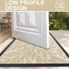 imageSmiry Front Door Mat Indoor Outdoor Entrance Heavy Duty Natural Rubber Trap Dirt and Moisture NonSlip Doormats Low Profile Easy Clean Patio Porch Entryway Mat 295x17 Ocean BlueBeige