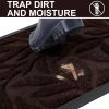 imageSmiry Front Door Mat Indoor Outdoor Entrance Heavy Duty Natural Rubber Trap Dirt and Moisture NonSlip Doormats Low Profile Easy Clean Patio Porch Entryway Mat 295x17 Ocean BlueDark Brown