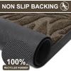 imageSmiry Front Door Mat Indoor Outdoor Entrance Heavy Duty Natural Rubber Trap Dirt and Moisture NonSlip Doormats Low Profile Easy Clean Patio Porch Entryway Mat 295x17 Ocean BlueBrown