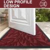imageSmiry Front Door Mat Indoor Outdoor Entrance Heavy Duty Natural Rubber Trap Dirt and Moisture NonSlip Doormats Low Profile Easy Clean Patio Porch Entryway Mat 295x17 Ocean BlueWine Red