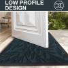 imageSmiry Front Door Mat Indoor Outdoor Entrance Heavy Duty Natural Rubber Trap Dirt and Moisture NonSlip Doormats Low Profile Easy Clean Patio Porch Entryway Mat 295x17 Ocean BlueLake Blue