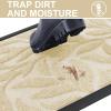 imageSmiry Front Door Mat Indoor Outdoor Entrance Heavy Duty Natural Rubber Trap Dirt and Moisture NonSlip Doormats Low Profile Easy Clean Patio Porch Entryway Mat 295x17 Ocean BlueBeige