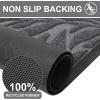 imageSmiry Front Door Mat Indoor Outdoor Entrance Heavy Duty Natural Rubber Trap Dirt and Moisture NonSlip Doormats Low Profile Easy Clean Patio Porch Entryway Mat 295x17 Ocean BlueSilver Grey