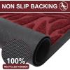 imageSmiry Front Door Mat Indoor Outdoor Entrance Heavy Duty Natural Rubber Trap Dirt and Moisture NonSlip Doormats Low Profile Easy Clean Patio Porch Entryway Mat 295x17 Ocean BlueWine Red
