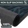 imageSmiry Front Door Mat Indoor Outdoor Entrance Heavy Duty Natural Rubber Trap Dirt and Moisture NonSlip Doormats Low Profile Easy Clean Patio Porch Entryway Mat 295x17 Ocean BlueLake Blue