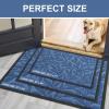 imageSmiry Front Door Mat Indoor Outdoor Entrance Heavy Duty Natural Rubber Trap Dirt and Moisture NonSlip Doormats Low Profile Easy Clean Patio Porch Entryway Mat 295x17 Ocean BlueBlue