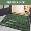 imageSmiry Front Door Mat Indoor Outdoor Entrance Heavy Duty Natural Rubber Trap Dirt and Moisture NonSlip Doormats Low Profile Easy Clean Patio Porch Entryway Mat 295x17 Ocean BlueGreen