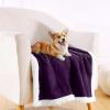 imageSmiry Waterproof Blanket Throw for Large Dogs Soft Reversible Dog Blanket for Sofa Couch Bed Washable Leakproof Sherpa Fleece Furniture Couch Cover Protector50quotx60quot Dark PurpleWhite
