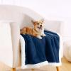 imageSmiry Waterproof Blanket Throw for Large Dogs Soft Reversible Dog Blanket for Sofa Couch Bed Washable Leakproof Sherpa Fleece Furniture Couch Cover Protector50quotx60quot NavyWhite