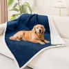 imageSmiry Waterproof Blanket Throw for Large Dogs Soft Reversible Dog Blanket for Sofa Couch Bed Washable Leakproof Sherpa Fleece Furniture Couch Cover Protector50quotx60quot NavyWhite