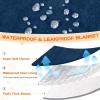 imageSmiry Waterproof Blanket Throw for Large Dogs Soft Reversible Dog Blanket for Sofa Couch Bed Washable Leakproof Sherpa Fleece Furniture Couch Cover Protector50quotx60quot NavyWhite