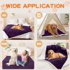 imageSmiry Waterproof Blanket Throw for Large Dogs Soft Reversible Dog Blanket for Sofa Couch Bed Washable Leakproof Sherpa Fleece Furniture Couch Cover Protector50quotx60quot Dark PurpleWhite