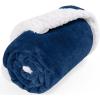 imageSmiry Waterproof Blanket Throw for Large Dogs Soft Reversible Dog Blanket for Sofa Couch Bed Washable Leakproof Sherpa Fleece Furniture Couch Cover Protector50quotx60quot NavyWhite