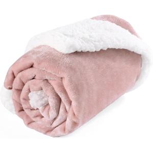 imageSmiry Waterproof Blanket Throw for Large Dogs Soft Reversible Dog Blanket for Sofa Couch Bed Washable Leakproof Sherpa Fleece Furniture Couch Cover Protector50quotx60quot PinkWhite