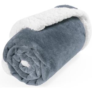 imageSmiry Waterproof Blanket Throw for Large Dogs Soft Reversible Dog Blanket for Sofa Couch Bed Washable Leakproof Sherpa Fleece Furniture Couch Cover Protector50quotx60quot GreyWhite
