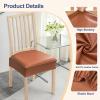 imageSmiry Waterproof Seat Covers for Chairs Set of 4 Stretch Pu Leather Removable Washable Dining Room Chair Seat Slipcovers Protector No Rear Covers OrangeLight Brown