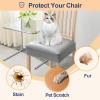 imageSmiry Waterproof Seat Covers for Chairs Set of 4 Stretch Pu Leather Removable Washable Dining Room Chair Seat Slipcovers Protector No Rear Covers OrangeGrey