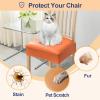 imageSmiry Waterproof Seat Covers for Chairs Set of 4 Stretch Pu Leather Removable Washable Dining Room Chair Seat Slipcovers Protector No Rear Covers OrangeOrange