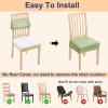 imageSmiry Waterproof Seat Covers for Chairs Set of 4 Stretch Pu Leather Removable Washable Dining Room Chair Seat Slipcovers Protector No Rear Covers OrangeLight Green