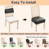 imageSmiry Waterproof Seat Covers for Chairs Set of 4 Stretch Pu Leather Removable Washable Dining Room Chair Seat Slipcovers Protector No Rear Covers OrangeBlack