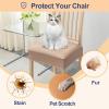 imageSmiry Waterproof Seat Covers for Chairs Set of 4 Stretch Pu Leather Removable Washable Dining Room Chair Seat Slipcovers Protector No Rear Covers OrangeKhaki