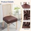 imageSmiry Waterproof Seat Covers for Chairs Set of 4 Stretch Pu Leather Removable Washable Dining Room Chair Seat Slipcovers Protector No Rear Covers OrangeCoffee