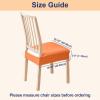 imageSmiry Waterproof Seat Covers for Chairs Set of 4 Stretch Pu Leather Removable Washable Dining Room Chair Seat Slipcovers Protector No Rear Covers OrangeOrange