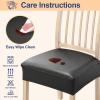 imageSmiry Waterproof Seat Covers for Chairs Set of 4 Stretch Pu Leather Removable Washable Dining Room Chair Seat Slipcovers Protector No Rear Covers OrangeBlack