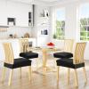 imageSmiry Waterproof Seat Covers for Chairs Set of 4 Stretch Pu Leather Removable Washable Dining Room Chair Seat Slipcovers Protector No Rear Covers OrangeBlack