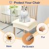 imageSmiry Waterproof Seat Covers for Chairs Set of 4 Stretch Pu Leather Removable Washable Dining Room Chair Seat Slipcovers Protector No Rear Covers OrangeBeige