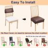 imageSmiry Waterproof Seat Covers for Chairs Set of 4 Stretch Pu Leather Removable Washable Dining Room Chair Seat Slipcovers Protector No Rear Covers OrangeCoffee
