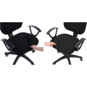 imageSmiry Stretch Jacquard Office Computer Chair Seat Covers and Printed Office Computer Chair Seat Covers Black