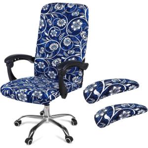 imageSmiry Stretch Printed Office Computer Chair Covers2 Pcs Soft Office Chair Armrest Covers Navy Blue