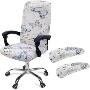 imageSmiry Stretch Printed Office Computer Chair Covers2 Pcs Soft Office Chair Armrest Covers White