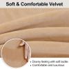 imageSmiry Velvet Stretch Chair Covers for Dining Room Set of 4 Soft Fit Removable Washable Kitchen Parsons Chair Slipcover Protector Wine RedBeige