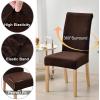 imageSmiry Velvet Stretch Chair Covers for Dining Room Set of 4 Soft Fit Removable Washable Kitchen Parsons Chair Slipcover Protector Wine RedCoffee