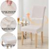imageSmiry Velvet Stretch Chair Covers for Dining Room Set of 4 Soft Fit Removable Washable Kitchen Parsons Chair Slipcover Protector Wine RedCream