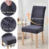 imageSmiry Velvet Stretch Chair Covers for Dining Room Set of 4 Soft Fit Removable Washable Kitchen Parsons Chair Slipcover Protector Wine RedDark Grey