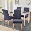 imageSmiry Velvet Stretch Chair Covers for Dining Room Set of 4 Soft Fit Removable Washable Kitchen Parsons Chair Slipcover Protector Wine RedDark Grey