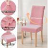 imageSmiry Velvet Stretch Chair Covers for Dining Room Set of 4 Soft Fit Removable Washable Kitchen Parsons Chair Slipcover Protector Wine RedPink