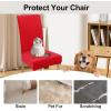 imageSmiry Velvet Stretch Chair Covers for Dining Room Set of 4 Soft Fit Removable Washable Kitchen Parsons Chair Slipcover Protector Wine RedRed