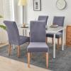imageSmiry Velvet Stretch Chair Covers for Dining Room Set of 4 Soft Fit Removable Washable Kitchen Parsons Chair Slipcover Protector Wine RedSilver Grey