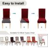 imageSmiry Velvet Stretch Chair Covers for Dining Room Set of 4 Soft Fit Removable Washable Kitchen Parsons Chair Slipcover Protector Wine RedWine Red