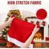 imageSmiry Christmas Chair Covers Set of 6 Red Santa Hat Chair Back Covers Dining Room Washable Removable Slipcovers for Christmas Party Holiday DecorationRed